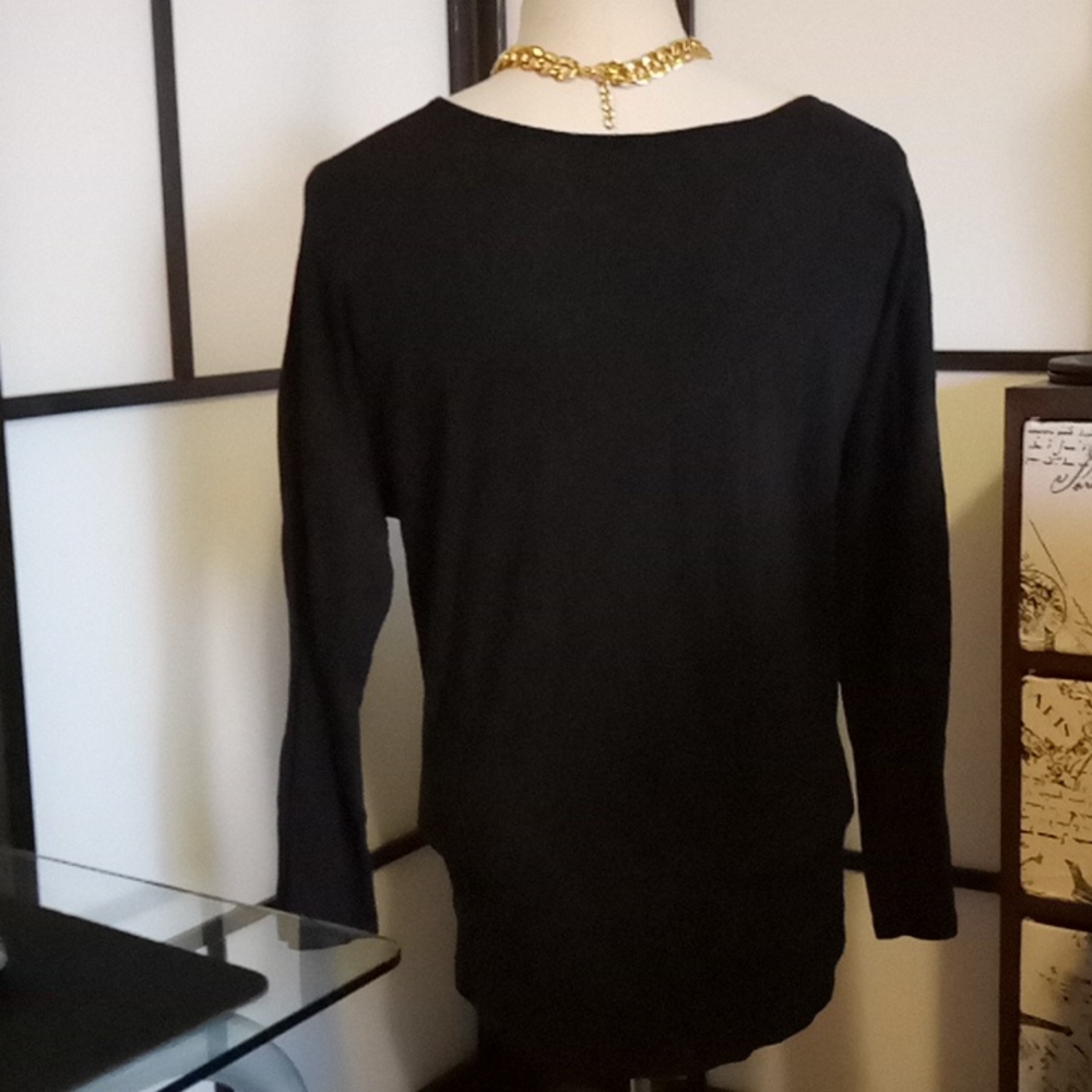 Lane Bryant Women's Black Layering Top Size 22/24 Sequin Bling Artsy Comfy - Picture 7 of 8